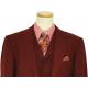 Luciano Carreli Collection Solid Wine Self Weaved With Wine Hand-Pick Stitching Super 150'S Vested Suit 5250/349